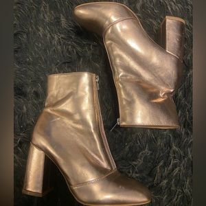 Rose gold Forever 21 heel boots